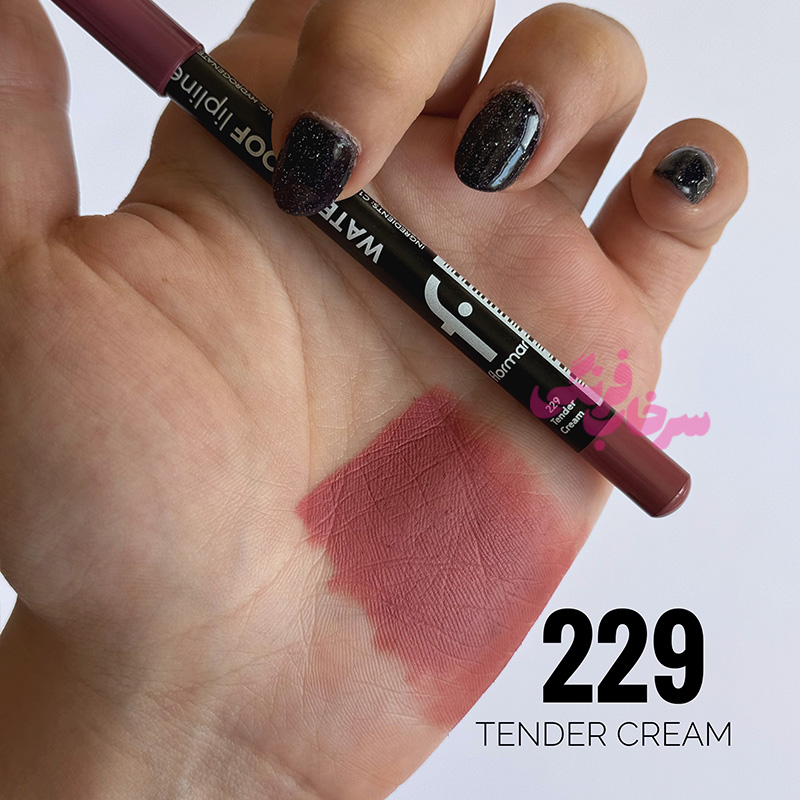 مداد لب ضد آب Waterproof فلورمار Flormar رنگ 229 Tender Cream