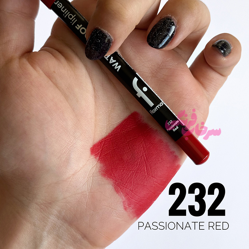 مداد لب ضد آب Waterproof فلورمار Flormar رنگ 232 Passionate Red