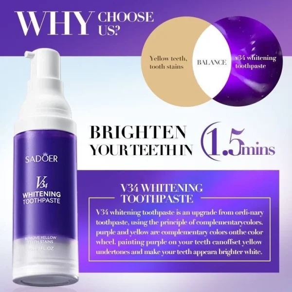 ژل سفیدکننده دندان سادور مدل V34 حجم 60 میلی لیتر - Image 3