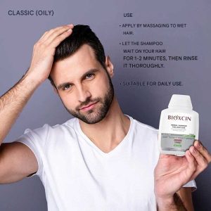 شامپو مو ضد ریزش بیوکسین Bioxcin مدل Classic مناسب برای موهای خشک تا نرمال حجم 300ml