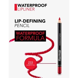 مداد لب ضد آب Waterproof فلورمار Flormar رنگ 233 Dramatic Red