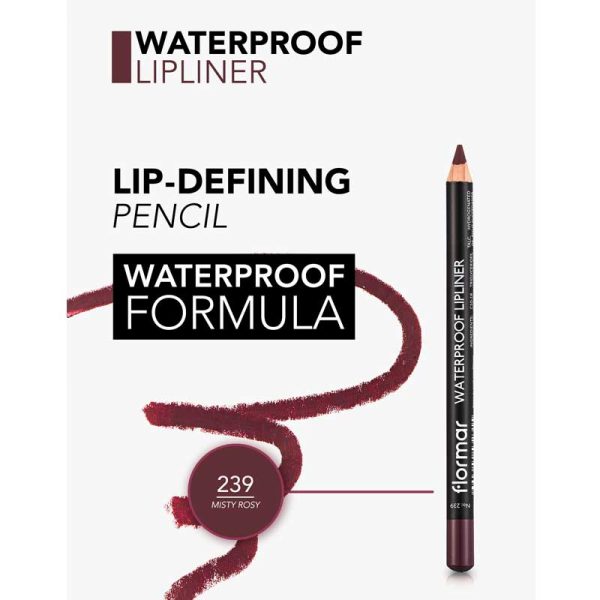 مداد لب ضد آب Waterproof فلورمار Flormar رنگ 239 Misty Rose