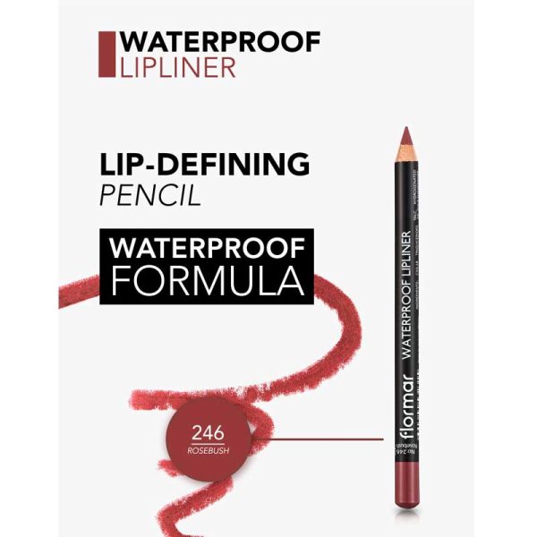 مداد لب ضد آب Waterproof فلورمار Flormar رنگ 246 Rosebush