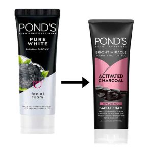 فوم شوینده صورت ذغالی مخصوص پوست چرب پوندز Ponds مدل Activated Charcoal حجم 100g
