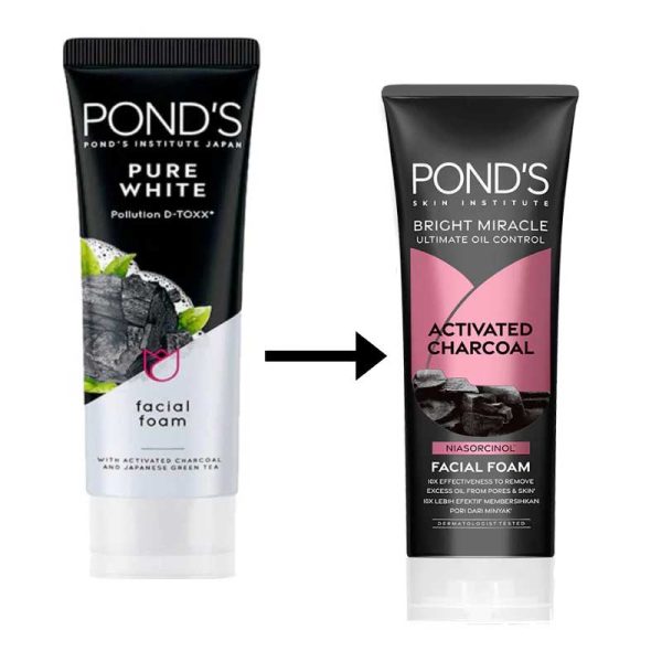 فوم شوینده صورت ذغالی مخصوص پوست چرب پوندز Ponds مدل Activated Charcoal حجم 100g