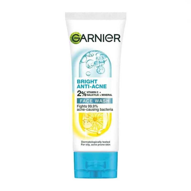 ژل شوینده صورت ضد لک و روشن کننده گارنیر Garnier مدل Bright Anti-Acne حجم 100ml