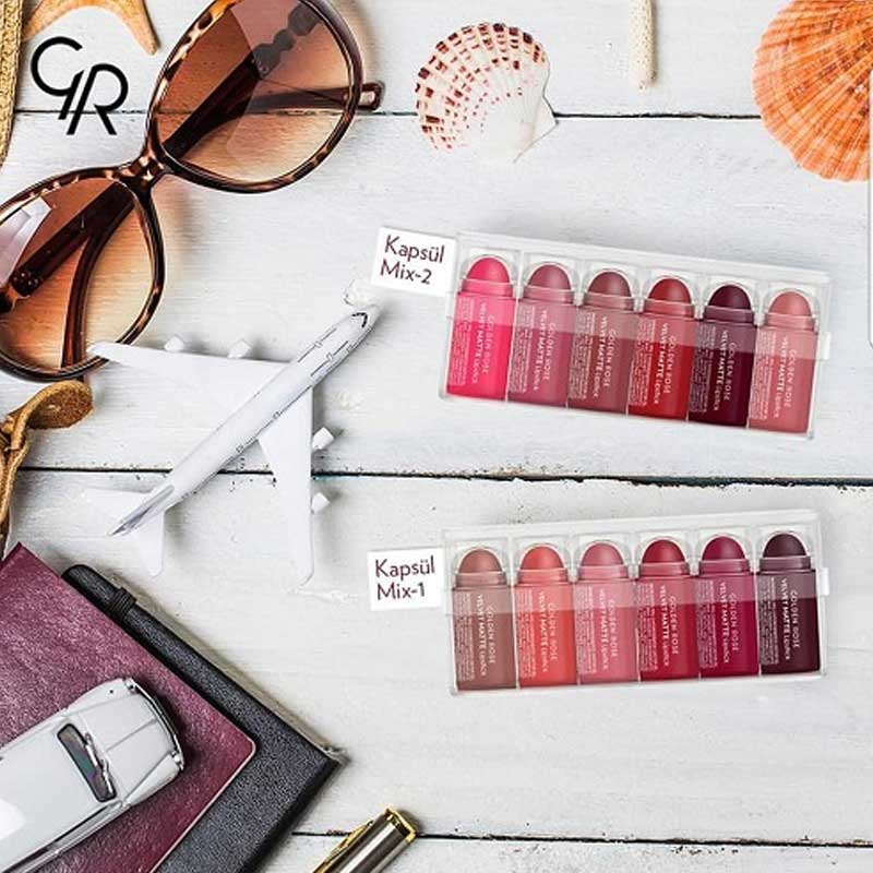 پک 6 عددی رژلب مینی گلدن رز Golden Rose مدل Velvet Matte Lipstick