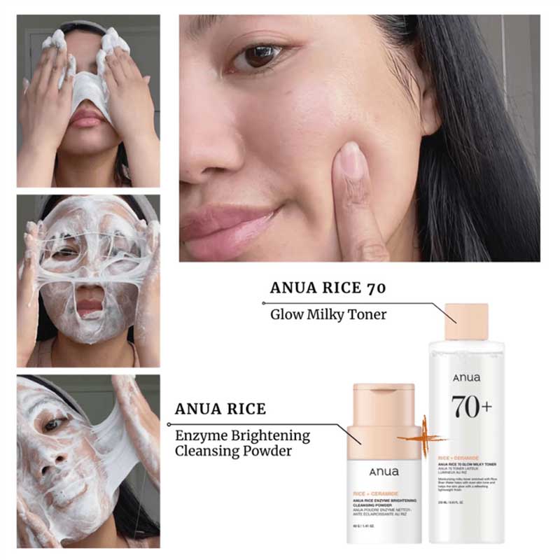 پودر شستشوی روشن کننده آنزیم برنج آنوا Anua مدل Rice Enzyme Brightening Cleansing Powder حجم 40g