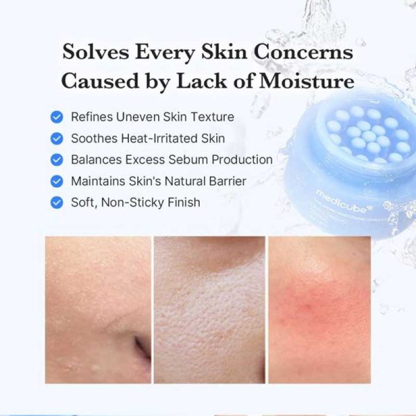 کرم کپسولی هیالورونیک اسید مدی کیوب Medicube آبرسان و مرطوب کننده عمقی پوست مدل Hyaluronic Acid Capsule Cream حجم 30ml