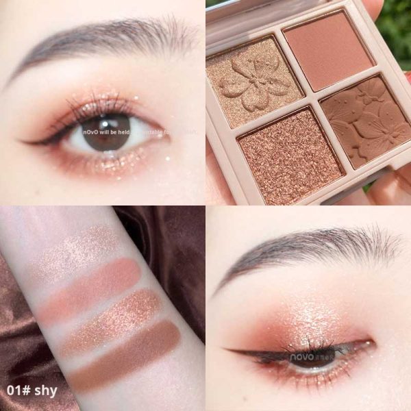 پالت سایه چشم 4 رنگ نوو Novo مدل Sakura Story Four Color Eye Shadow