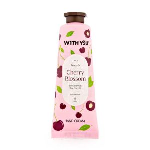 کرم مرطوب کننده دست حاوی عصاره شکوفه گیلاس ویت یو With You مدل Cherry Blossom حجم 50ml