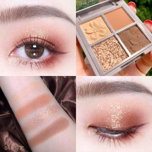 پالت سایه چشم 4 رنگ نوو Novo مدل Sakura Story Four Color Eye Shadow