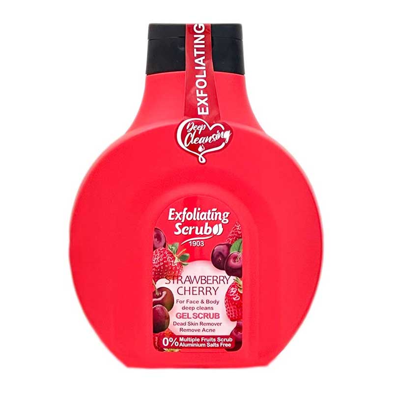 اسکراب لایه‌ بردار ژلی Exfoliating Scrub مدل Strawberry Cherry حجم 500ml