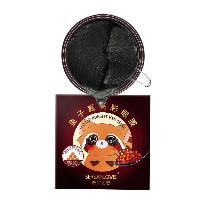 ماسک دور چشم روشن‌ کننده خاویار مشکی سرسان لاو Sersanlove مدل Caviar Bright بسته 60 عددی
