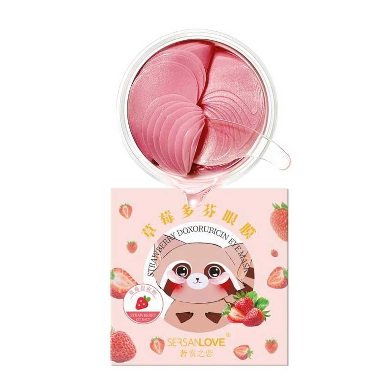 ماسک دور چشم توت فرنگی سرسان لاو Sersanlove مدل Strawberry بسته 60 عددی