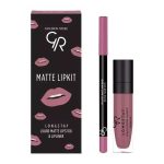 کیت خط لب و رژ لب مایع گلدن رز Golden Rose مدل Matte Lipkit رنگ Blush Pink