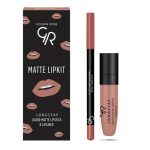 کیت خط لب و رژ لب مایع گلدن رز Golden Rose مدل Matte Lipkit رنگ Warm Nude