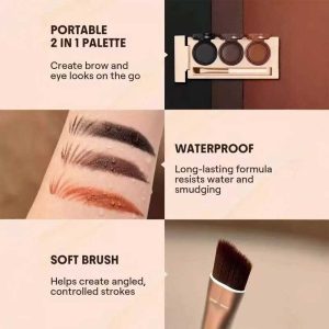 پالت خط ابرو ژلی ضد آب سه رنگ بیلیون بیوتی Billion Beauty