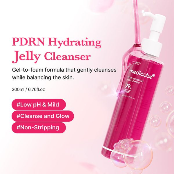 ژل شوینده PDRN مدی کیوب لایه بردار ملایم و روشن کننده پوست MEDICUBE PDRN Hydrating Gel Cleanser - Image 3
