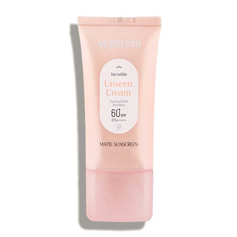 ضد آفتاب کرمی مات بیرنگ ویت یو With You مدل Unseen Cream حجم 50ml
