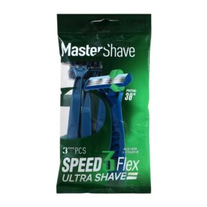 پک سه عددی تیغ اصلاح مردانه مستر شیو Master Shave مدل 3 لبه Speed 3 Flax