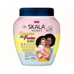 ماسک مو حالت دهنده کوکتل میوه موهای فر 2 در 1 اسکالا Skala مدل Coquetel De Fnutas حجم 1000g