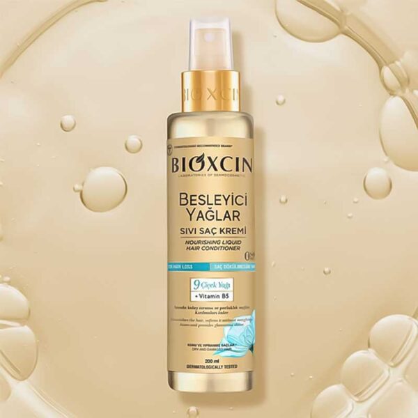 اسپری دوفاز مغذی و نرم كننده ضد ريزش حاوی 9 روغن گياهی بیوکسین Bioxcin مدل Besleyici Yaglar حجم 200ml