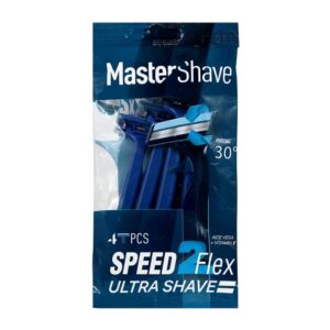 پک چهار عددی تیغ اصلاح مردانه مستر شیو Master Shave مدل 2 لبه Speed 2 Flax