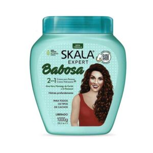 ماسک مو حالت دهنده و آبرسان عمیق ساقه 2 در 1 موهای فر اسکالا Skala مدل Babosa حجم 1000g