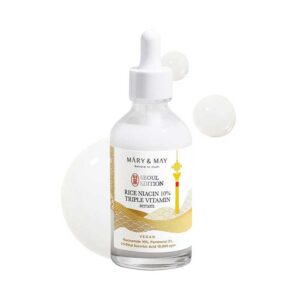 سرم روشن کننده پوست تریپل ویتامین مری اند می Mary & May مدل Rice Niacin 10% Triple Vitamin Serum حجم 80ml