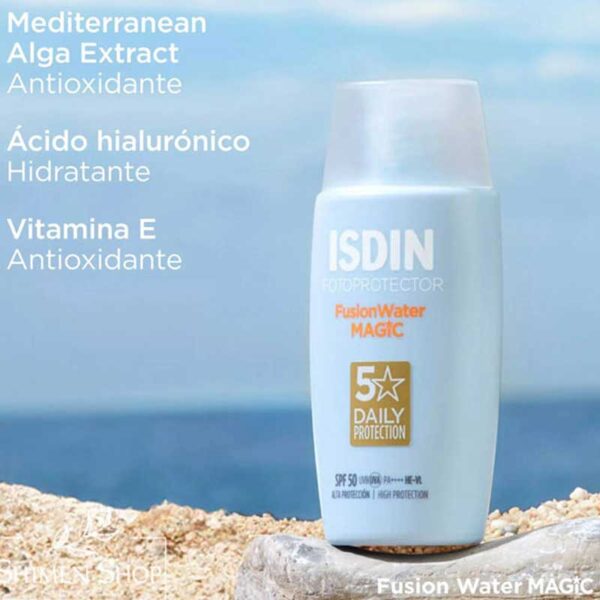 ضد آفتاب بی رنگ SPF50 ایزدین ISDIN مدل FUSION WATER MAGIC حجم 50ml