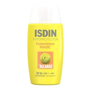 ضد آفتاب ورزشی فوق سبک بی رنگ SPF50 ایزدین ISDIN مدل FUSION WATER MAGIC ALCARAZ حجم 50ml