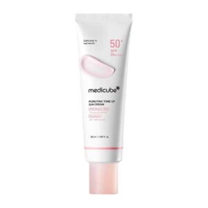 کرم ضد آفتاب تون آپ PDRN مدی کیوب Medicube مدل PDRN Pink Tone Up Sun Cream حجم 50ml