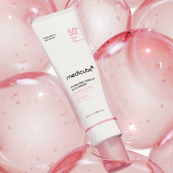 کرم ضد آفتاب تون آپ PDRN مدی کیوب Medicube مدل PDRN Pink Tone Up Sun Cream حجم 50ml