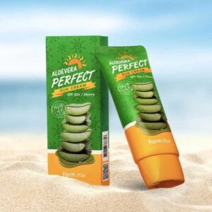 کرم ضد آفتاب بدون رنگ فارم Farm Stay استی حاوی SPF50 مدل Aloevera Perfect حجم 70ml