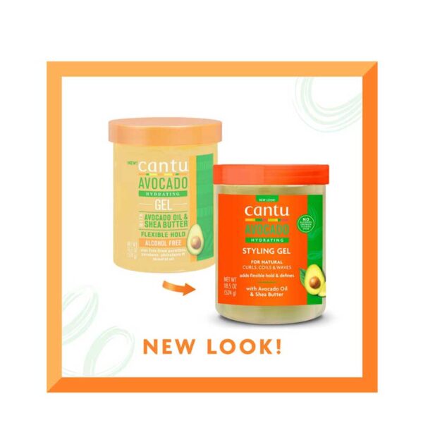 ژل آبرسان و ضد وز مو فر آووکادو کنتو Cantu مدل Avocado Hydrating Styling Gel حجم 524g