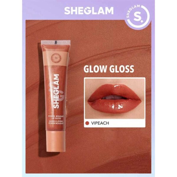تخفیف ویژه لیپ گلاس شیگلم  Sheglam مدل Power Bouquet رنگ Vipeach - Image 3