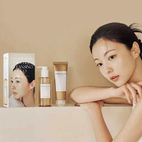 پک شوینده روغنی و فوم آمپولی تسکین دهنده و ضد جوش سنتلا Centella مدل Double Cleansing Duo