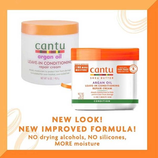 کرم مو تقویت کننده و نرم کننده حاوی روغن آرگان کانتو Cantu مدل Leave In Conditioning Repair Cream حجم 453g