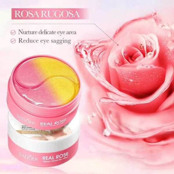 ماسک زیر چشم ضد چروک و آبرسان سادور Sadoer مدل گل رز Real Rose پک 60 عددی