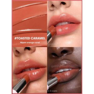 بالم لب روغنی شیگلم Sheglam مدل Silk Slip Lip Oil Balm رنگ 006 Toasted Caramel