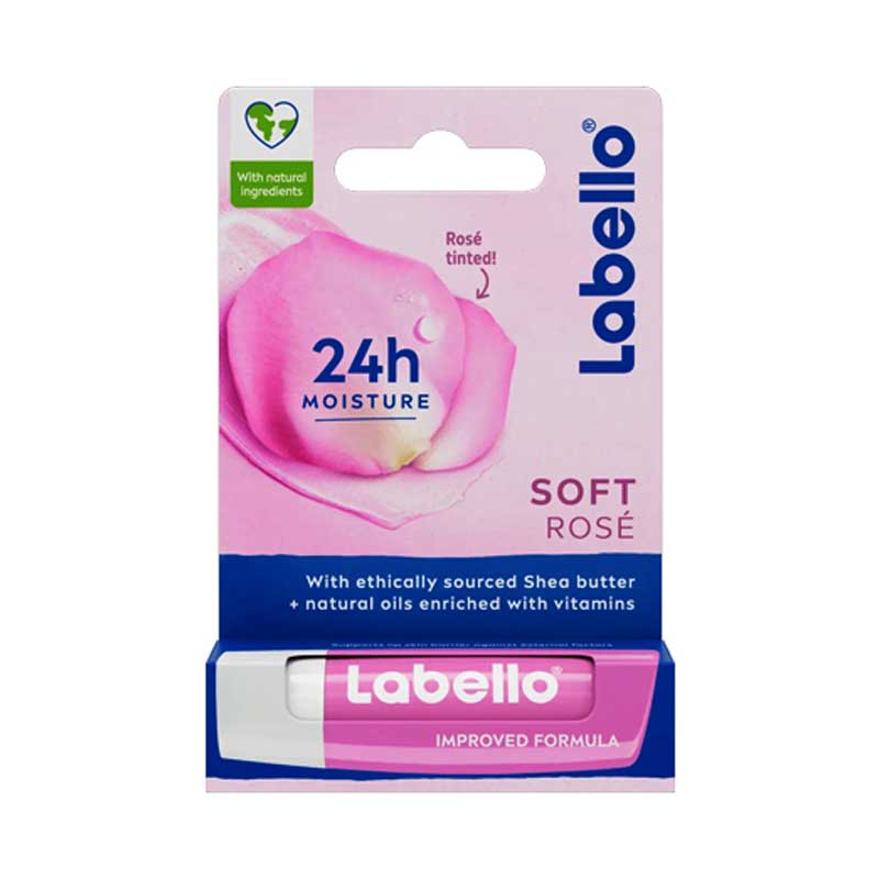 بالم لب مرطوب کننده 24 ساعته لابلو Labello مدل Soft Rose حجم 4.8g