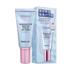 کرم ضد آفتاب روشن‌ کننده و آبرسان SPF50 فارم استی Farm Stay مدل Hyaluronic Acid Water Tox حجم 60g