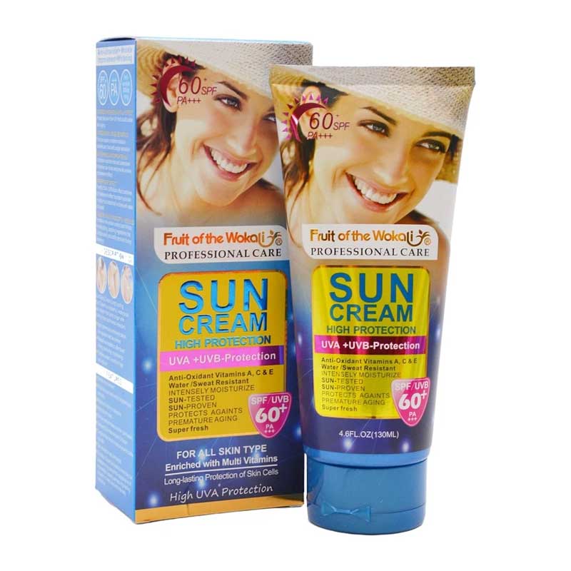 لوسیون ضد آفتاب بی رنگ ووکالی مدل SPF60 مناسب انواع پوست حجم 130ml