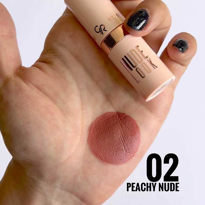 رژ لب کرمی نود گلدن رز Golden Rose مدل Nude Look رنگ 02 Peachy Nude