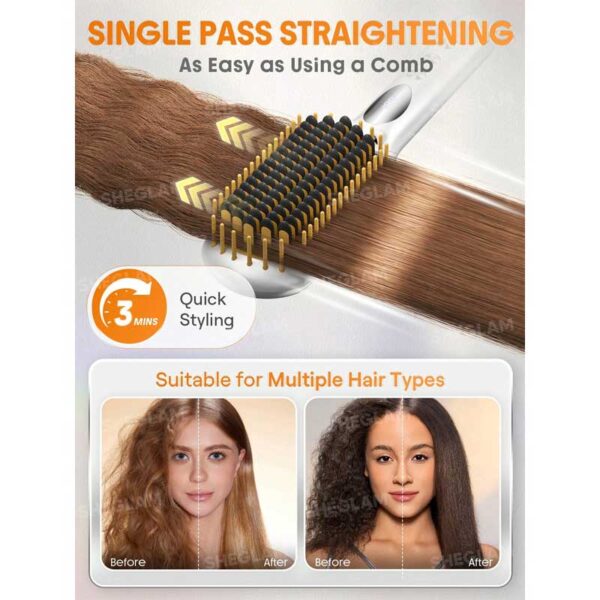 برس صاف‌ کننده مو شیگلم Sheglam مدل Sleek Chic Triple Grip | UK Plug