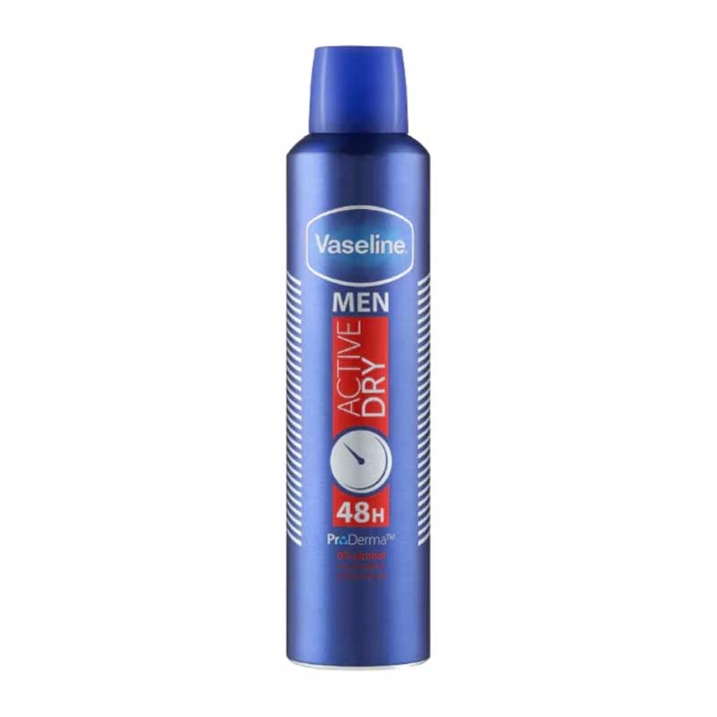 اسپری ضد تعریق 48 ساعته وازلین Vaseline مدل Active Dry حجم 250ml