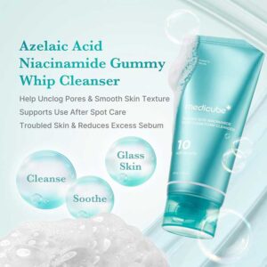 فوم شوینده روشن کننده و تسکین دهنده پوست مدی کیوب Medicube مدل Azelaic Acid Niacinamide Deep Clean حجم 120g