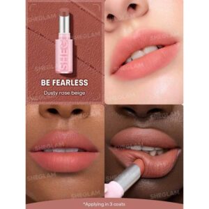 رژ لب مات بلوری شیگلم Sheglam مدل Lip Veil Cushion Lightweight رنگ Be Fearless