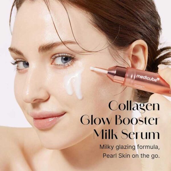 بوستر سرم درخشان کننده کلاژن مدی کیوب Medicube مدل Collagen Glow Booster Milk Serum حجم 15ml